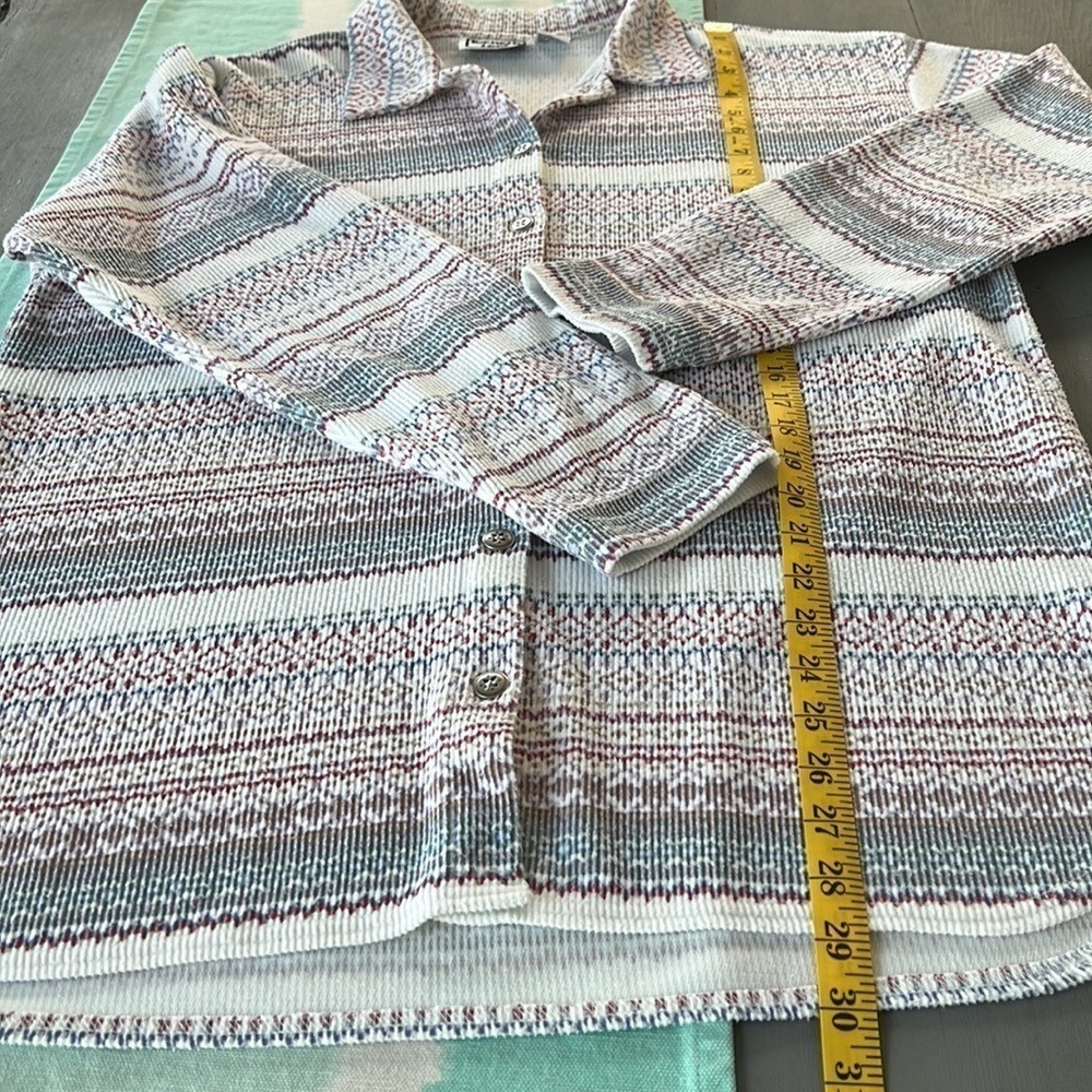 Vintage Kenneth Too Printed Corduroy Button Down Shirt Jacket - Picture 9 of 9